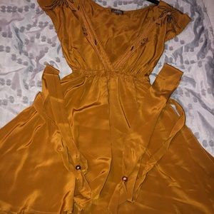 Silk mini dress with beaded detail size small